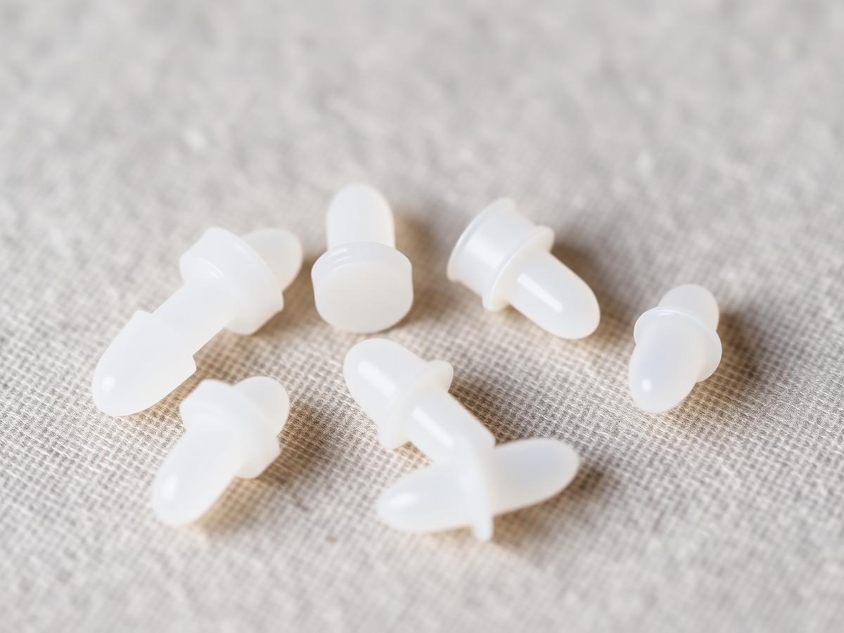 Individuell gefertigte Otoplastiken auf Leinen